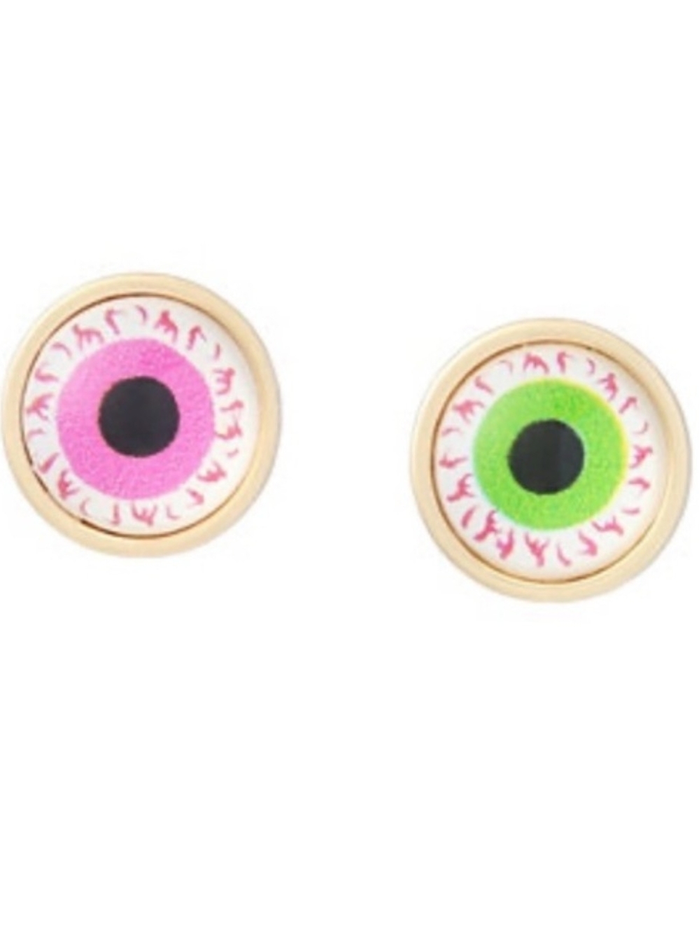 💕▪️Betsey Johnson ▪️Pink & Green Eyeball Stud Mismatch Earrings